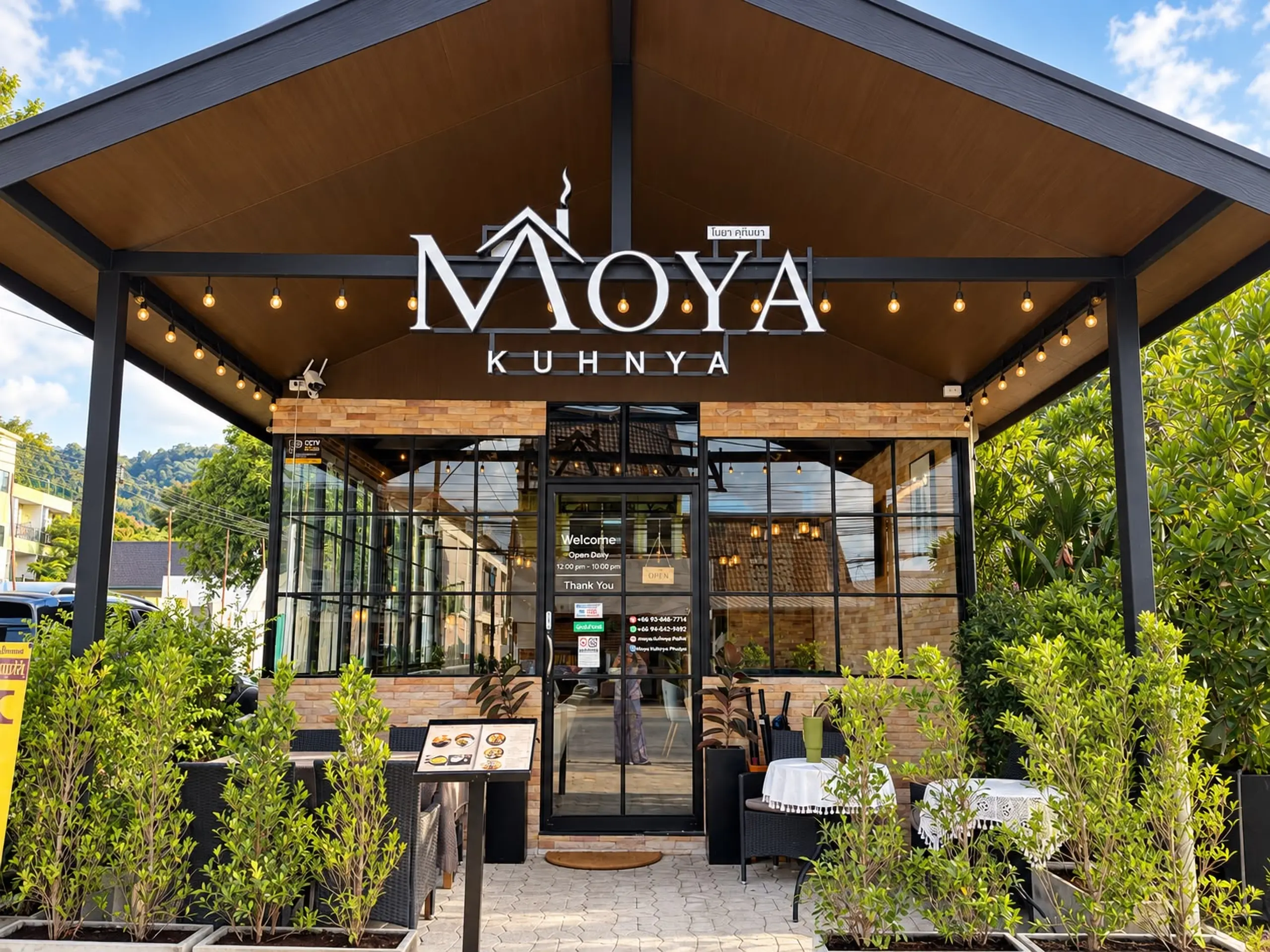 The entrance of Moya Kuhnya on Srisoonthorn Road